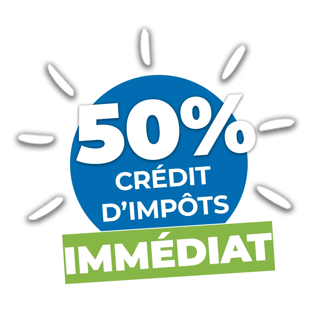 50% crédit d'impôt immédiat